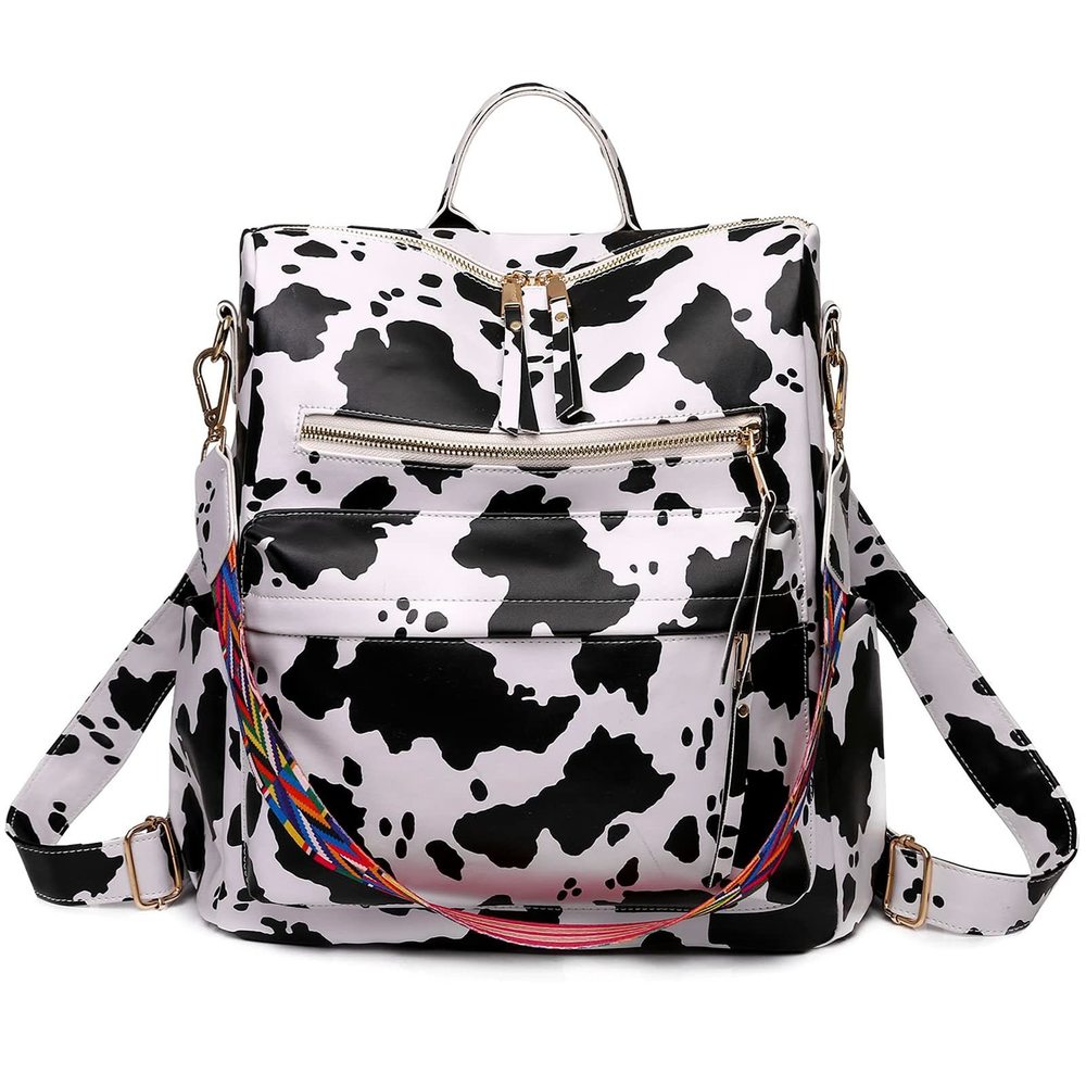 Vintage Cow Pattern Backpack Purse, 33X15X36Cm, 0.76Kg :3